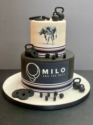 Cake done with gym's logo