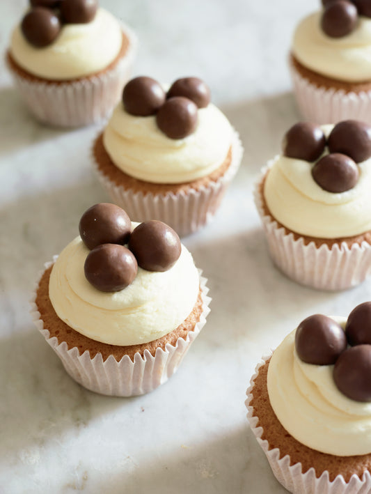 Cupcakes decorated with Maltesers