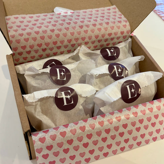 Sharing box of valentine new york cookies for delivery in the UK, Chocolate chip, red velvet and biscoff flavours