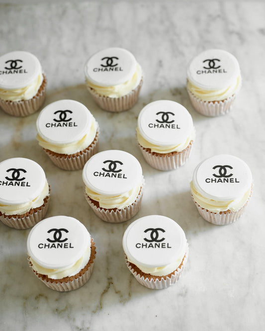 Branded Corporate Cupcakes with Chanel logo