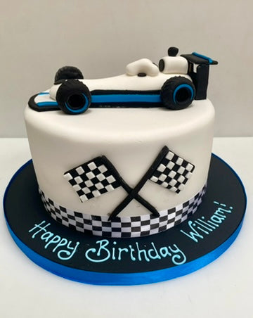 F1 Car on a single tier birthday cake