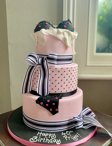 3 Tier birthday cake decorated with lingerie and underwear