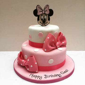 Minnie Mouse Birthday Cake Delivered in london polka dot design wtih her iconic bows