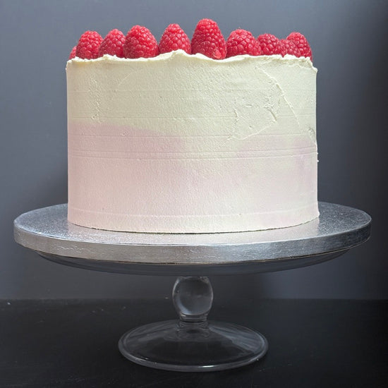 pink Ombre buttercream and raspberry celebration cake delivered in london
