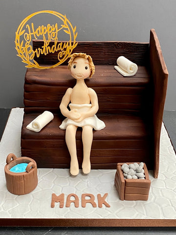 Sauna Themed Birthday Cake